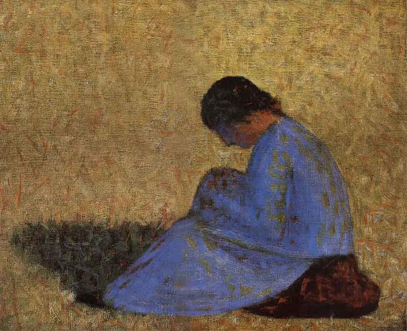 Georges Seurat The Countrywoman sat on the Lawn oil painting image